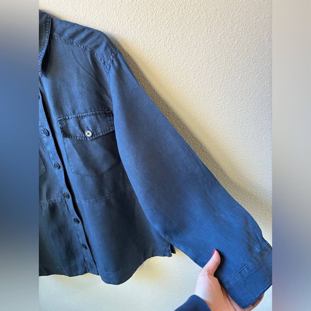 Michael Stars Dark Navy Utility Button-Down Shirt - Picture 12 of 15